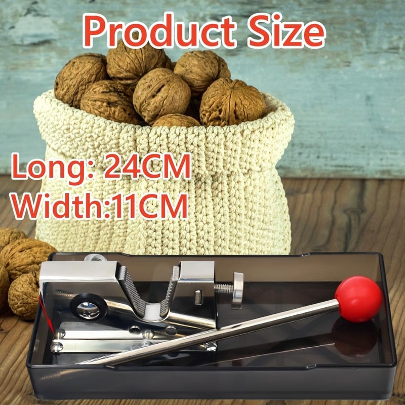 Frezonika Nut Crackers for All Nuts with 3 Picks Included, Stainless Steel Nutcracker for Black Walnuts Pecan Macadamia, Manual Adjustable Jaws Nutcracker Tool (Silver) - Image 4